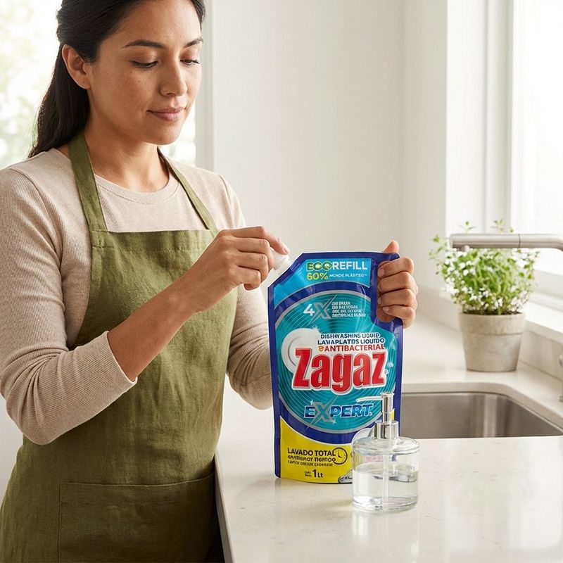 Lavaplatos Líquido Zagaz Expert Antibacterial 1 Litro