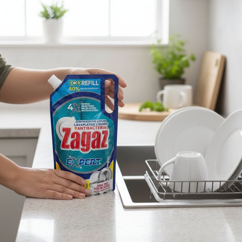 Lavaplatos Líquido Zagaz Expert Antibacterial 1 Litro