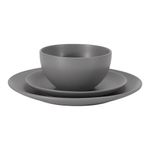 Vajilla Zen de Cerámica de 12 Piezas Color Gris para 4 Personas