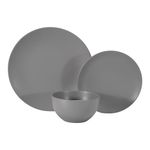 Vajilla Zen de Cerámica de 12 Piezas Color Gris para 4 Personas