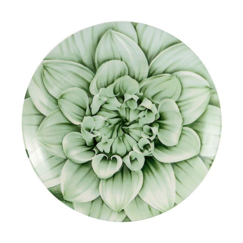 Vajilla Fiorella de Porcelana de 12 Piezas con Diseño Floral Verde