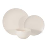 Vajilla Zen de Cerámica de 12 Piezas Color Beige para 4 Personas