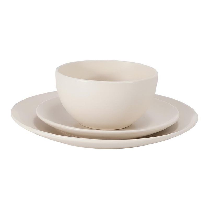 Vajilla Zen de Cerámica de 12 Piezas Color Beige para 4 Personas