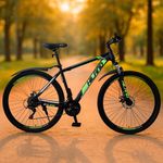 Bicicleta Montañesa Número 29 de 21 Velocidades Negra y Verde