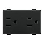 Tomacorriente Doble Modular Matix Go Negro 15 A