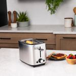 Tostador de Pan de 2 Rebanadas de Acero Inoxidable