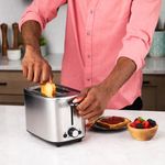 Tostador de Pan de 2 Rebanadas de Acero Inoxidable