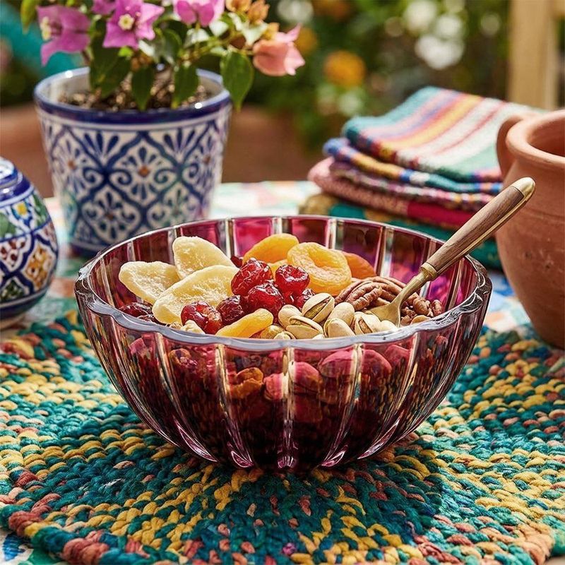 Tazón DolceVita de 25 cm Rojo Amatista para Ensaladas, Frutas o Centro de Mesa