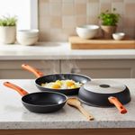 Set de 3 Sartenes Bastiani de 20 cm, 24 cm y 28 cm con Revestimiento Antiadherente