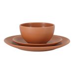 Vajilla Zen de Cerámica de 12 Piezas Color Terracota para 4 Personas