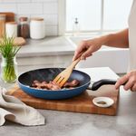 Sartén Antiadherente de 28 cm de Aluminio Azul y Negro