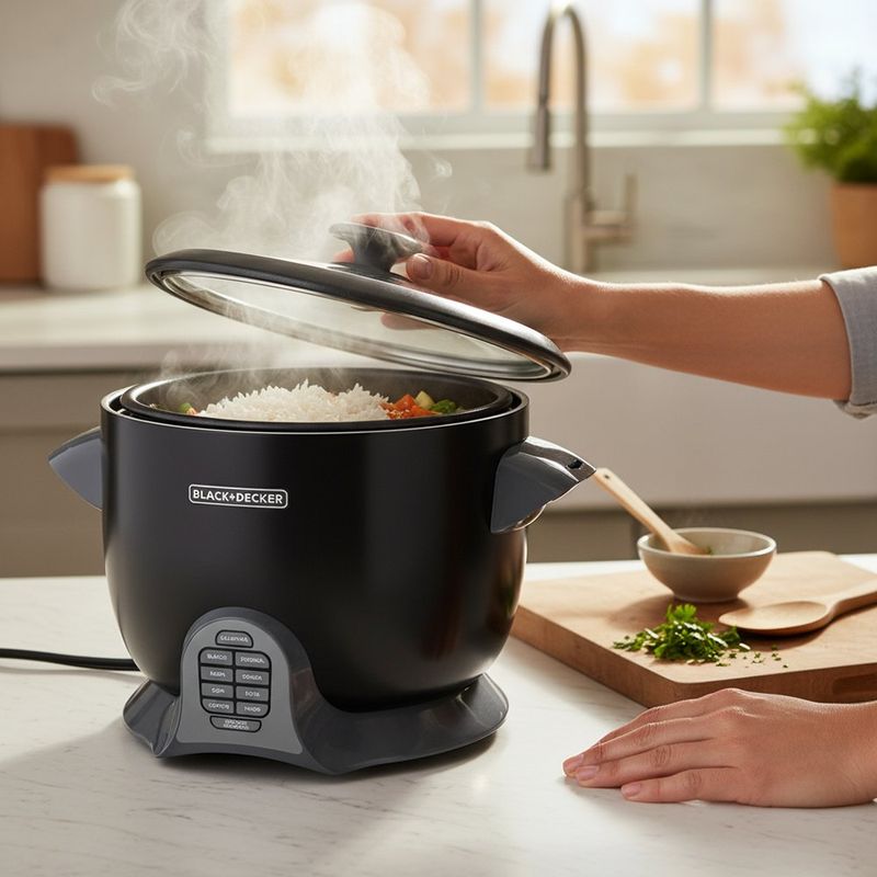 Olla Digital Multifunción Color Negro de 28 Tazas