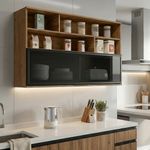 Gabinete Aéreo Toscana Café y Crema de 1 Puerta 120 x 29 x 74 cm para Cocina