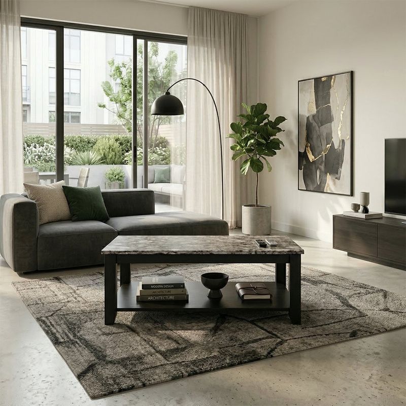 Mesa de Centro Jane con Repisa Inferior para Sala de 110 x 55 x 45 cm