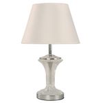 Lámpara de Mesa con Pantalla Color Beige Base Transparente Base E27 de 60 W