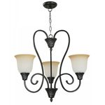 Lámpara de Techo Color Negra Estilo Clásico Decorativo de 3 Luces