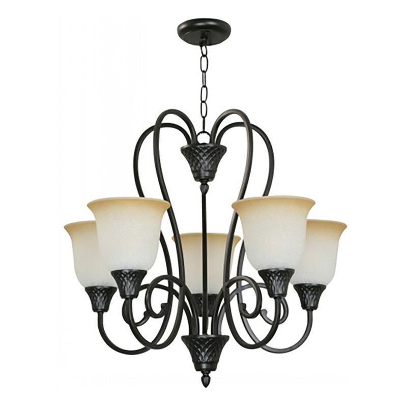 Lámpara de Techo Color Negra Estilo Clásico Decorativo de 5 Luces
