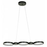 Lámpara de Colgar Led de Aros Negra Diseño Moderno de 26 W