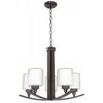 Lámpara de Colgar Color Chocolate de 5 Luces con Pantallas Cilíndricas de 40 W