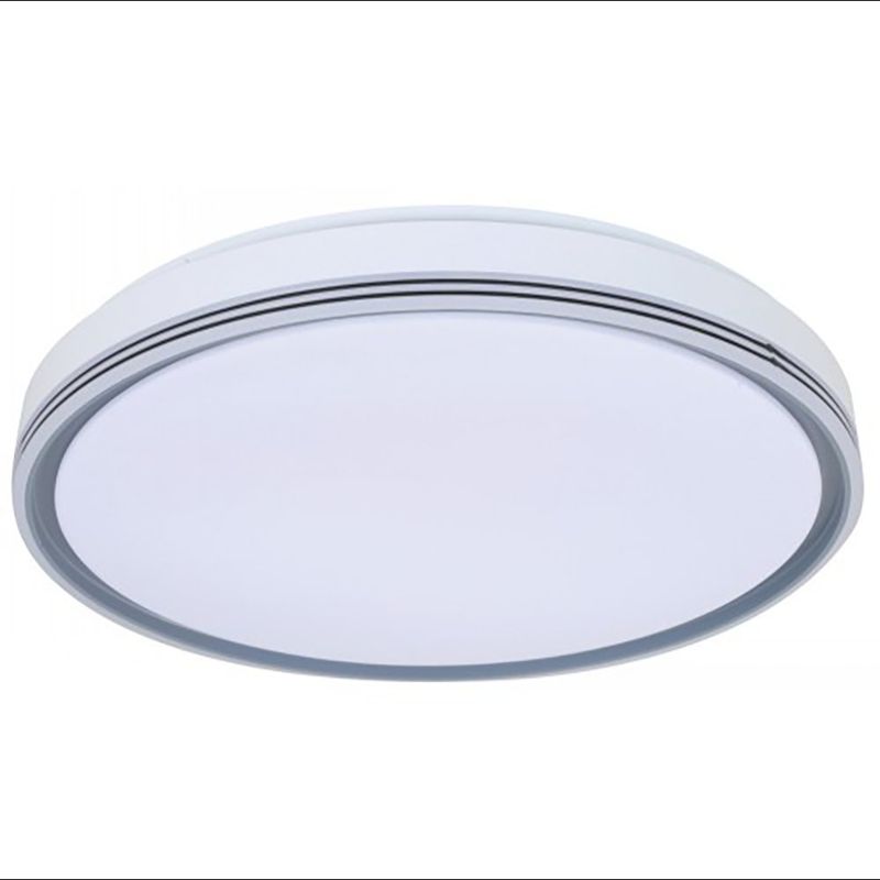 Plafón Led Mirror Color Plateado Redondo de Diseño Moderno de 36 W CCT