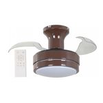 Ventilador de Techo Color Chocolate con Aspas Retráctiles y Control