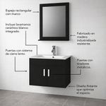 Vanity Aéreo con Espejo y Lavamanos Color Wengue