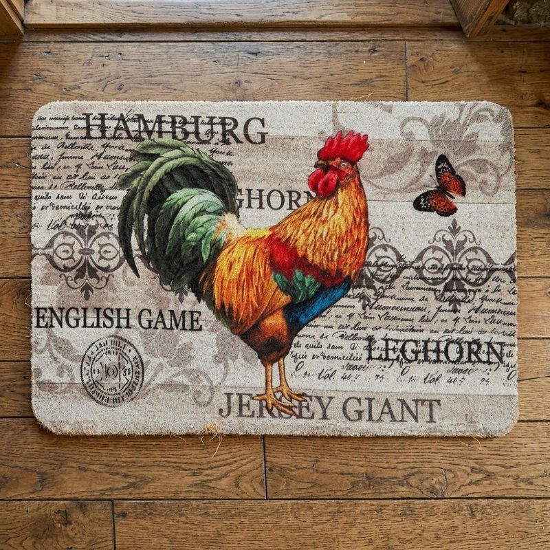 Alfombra de Entrada con Diseño de Gallo de 40 x 60 cm