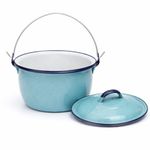 Olla de Peltre Convexa de 14 Cm Color Azul Turquesa