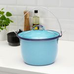 Olla de Peltre Convexa de 14 Cm Color Azul Turquesa