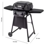 Churrasquera a Gas American Gourmet con 2 Quemadores y Mesas Laterales Color Negro