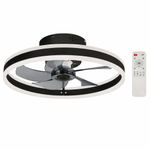 Ventilador de Techo Color Negro con Control Remoto y Luz Led de 20 Plg