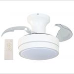 Ventilador de Techo Color Blanco con Aspas Retráctiles y Control Remoto