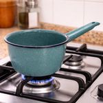 Cacerola de Peltre Honda de 14 Cm Color Azul Turquesa