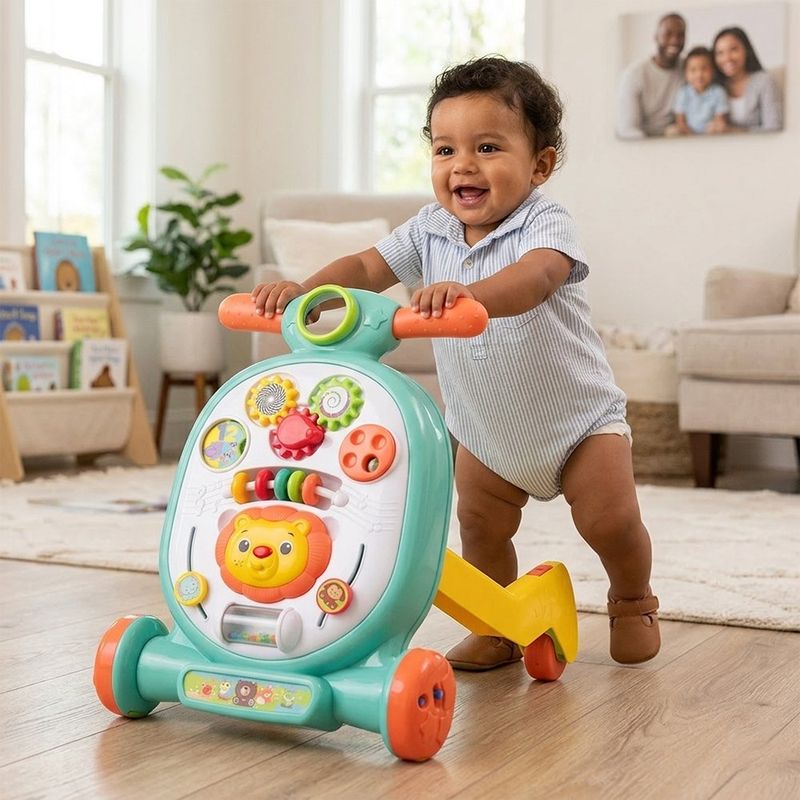 Caminadora Infantil 2 en 1 Ride & Learn Walker con Actividades Interactivas