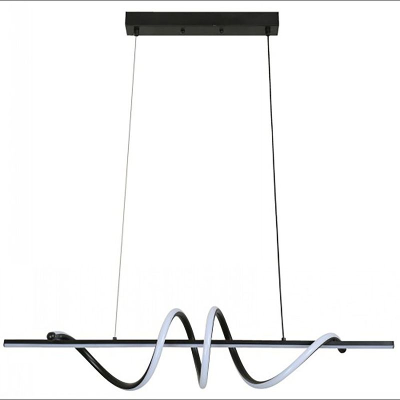 Lámpara de Colgar LED CCT Lineal Ondulada Color Negro