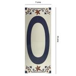 Muro Cerámico Decorativo Número 0 Color Azul de 7 x 18 cm