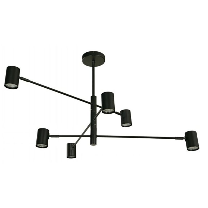 Lámpara Colgante Negro 6 Luces de 5 W