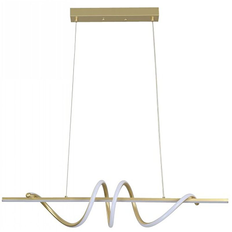 Lámpara de Colgar LED CCT Lineal Ondulada Color Dorado