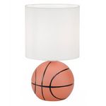 Lámpara de Mesa Decorativa con Diseño de Basketball y Pantalla Blanca