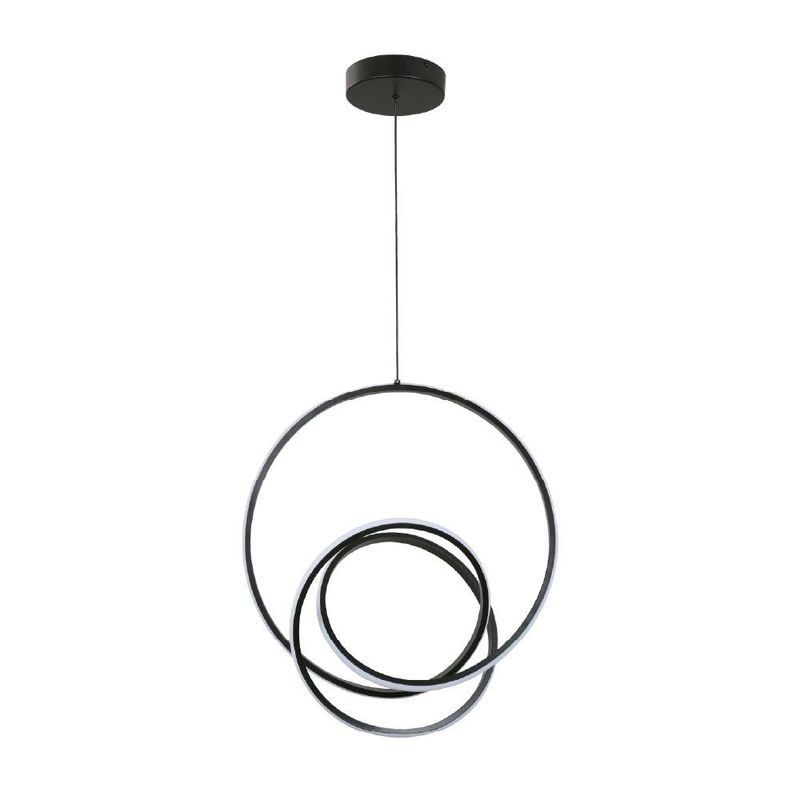 Lámpara LED Colgante de Aros Color Negro de 36 W