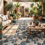 Piso Gres Borg Mix Acabado Mate Color gris y Negro de 60 x 60 cm en Caja de 1.44 m²