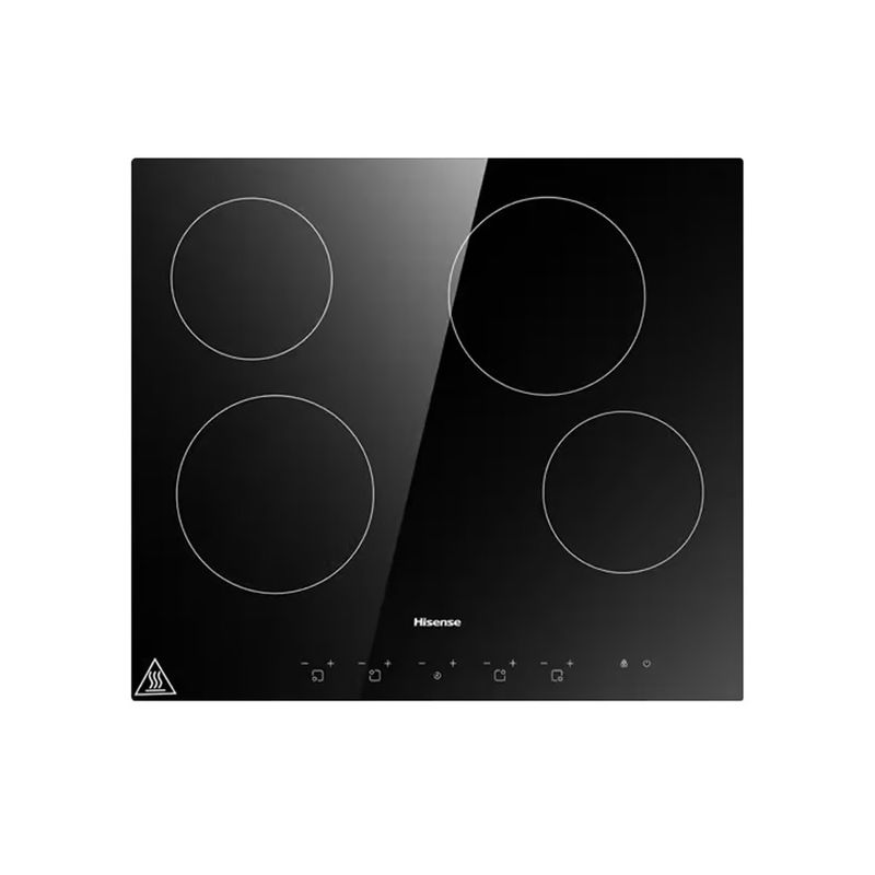 Cooktop Eléctrico Cerámico Hisense de 24 Plg con 4 Zonas Touch Color Negro