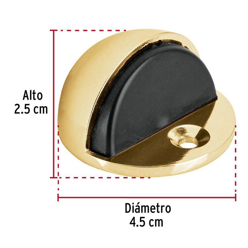 Toper para Puerta Tipo Domo Acabado Dorado