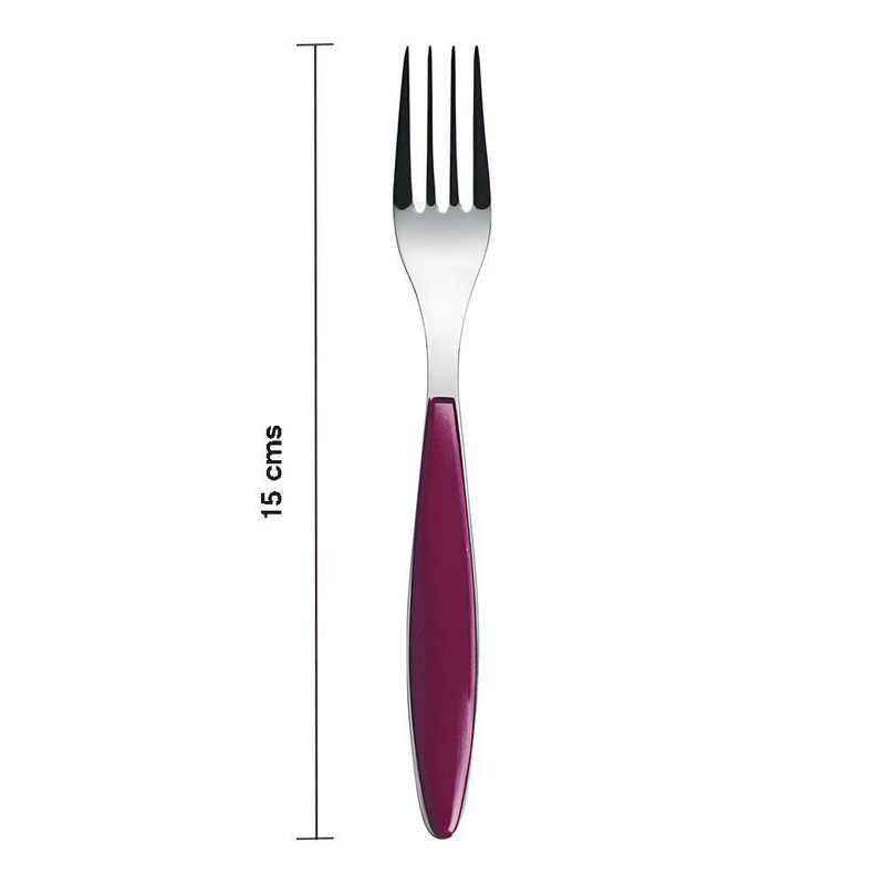 Tenedor para Mesa Feeling con Mango Color Morado y Acabado en Acero Inoxidable