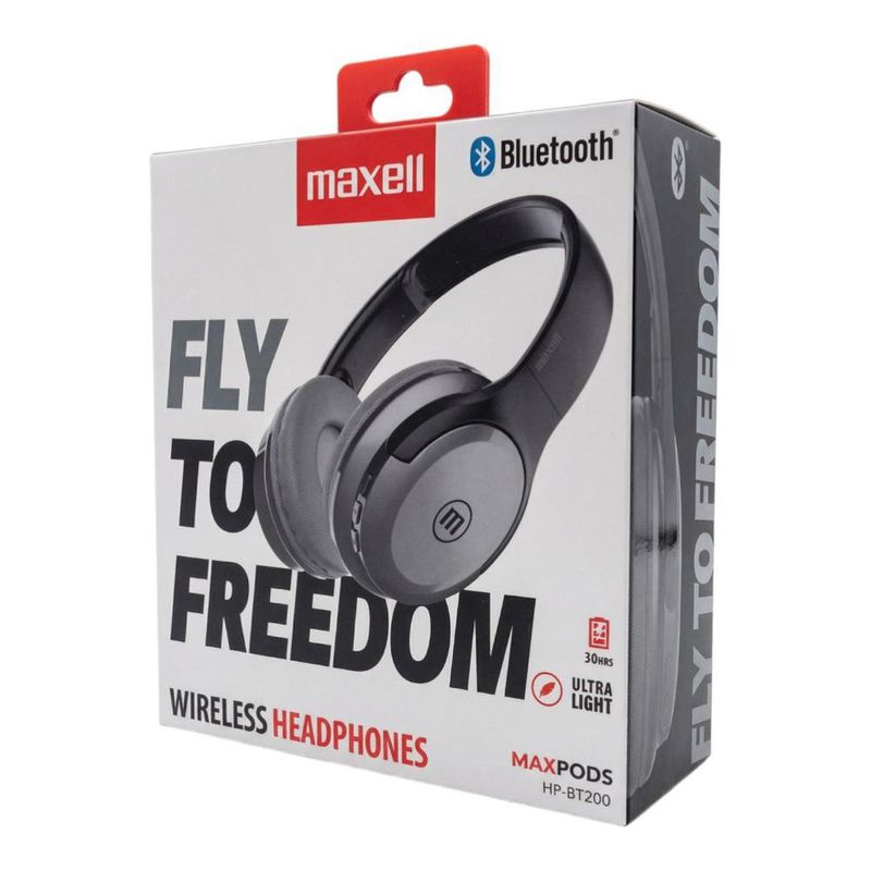 Audífonos de Diadema Inalámbricos Bluetooth MaxPods Últra Livianos Color Negro