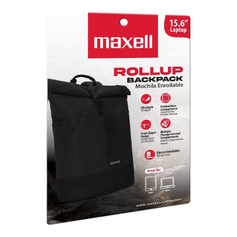 Mochila para Laptop de 15.6 Plg Rollup Enrollable Color Negro