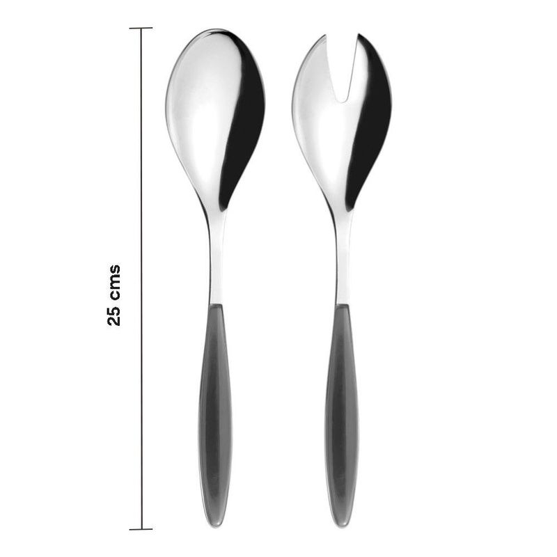 Set de 2 Servidores para Ensalada Feeling Color Gris en Acero Inoxidable