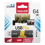 Memoria USB Flix de 64 GB 3.2 Color Negro y Amarillo
