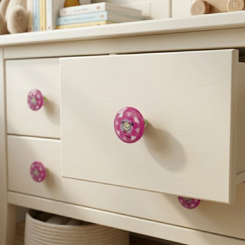 Halador Tipo Botón Infantil Redondo para Mueble de 30 mm Color Rosado