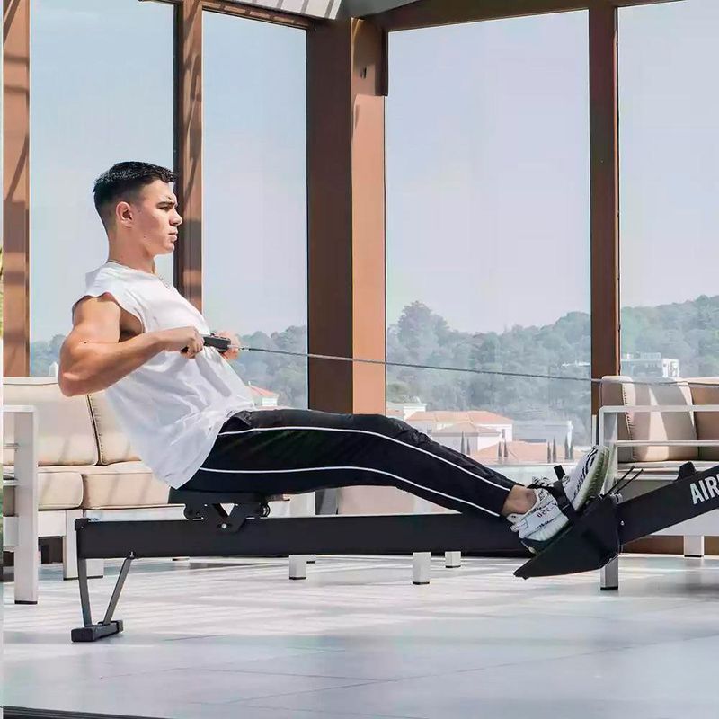 Máquina de Remo Industrial AireMo para Cardio con Resistencia de Aire y Monitor LCD